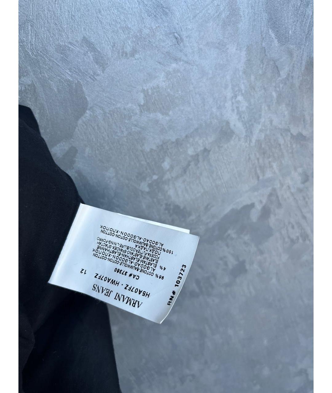 ARMANI JEANS Черное хлопко-эластановое коктейльное платье, фото 8
