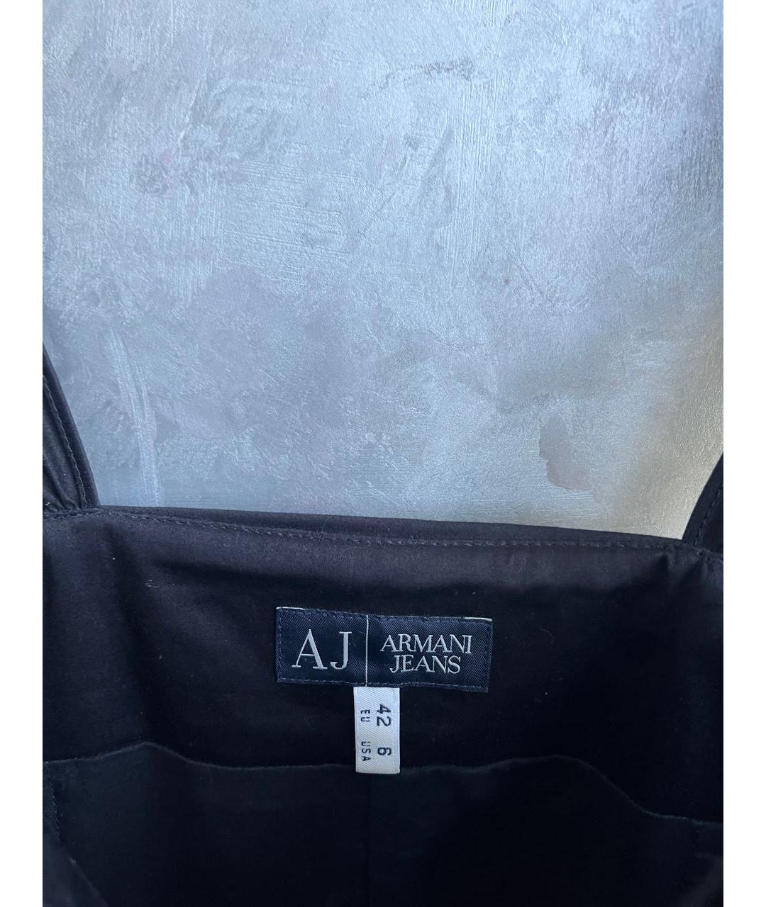 ARMANI JEANS Черное хлопко-эластановое коктейльное платье, фото 7