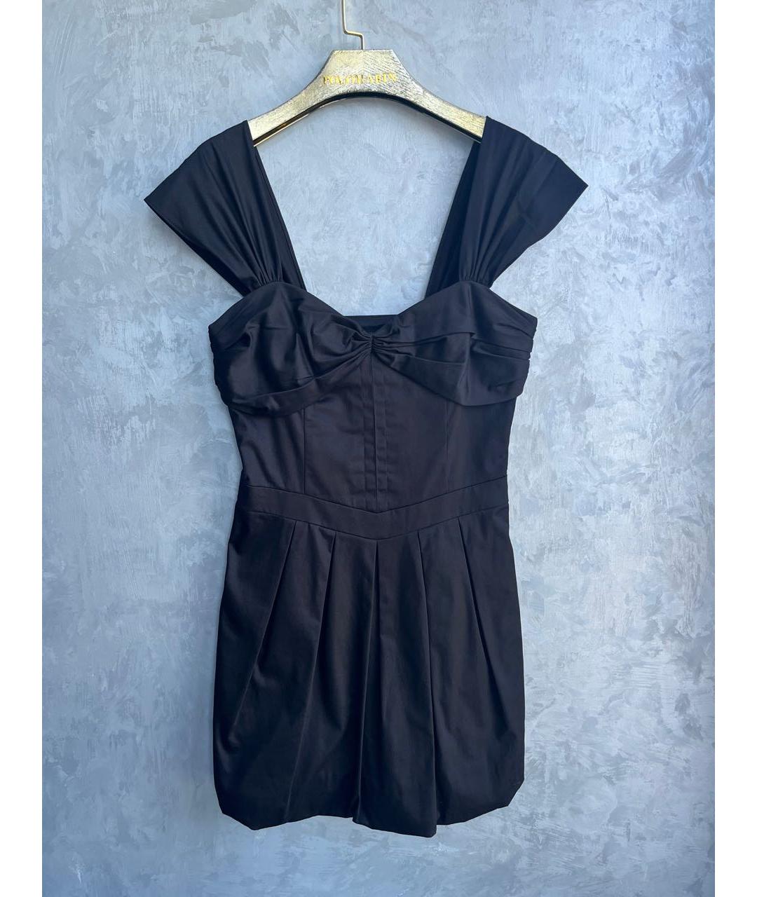 ARMANI JEANS Черное хлопко-эластановое коктейльное платье, фото 3