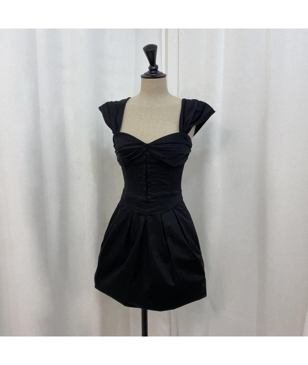 ARMANI JEANS Черное хлопко-эластановое коктейльное платье, фото 9