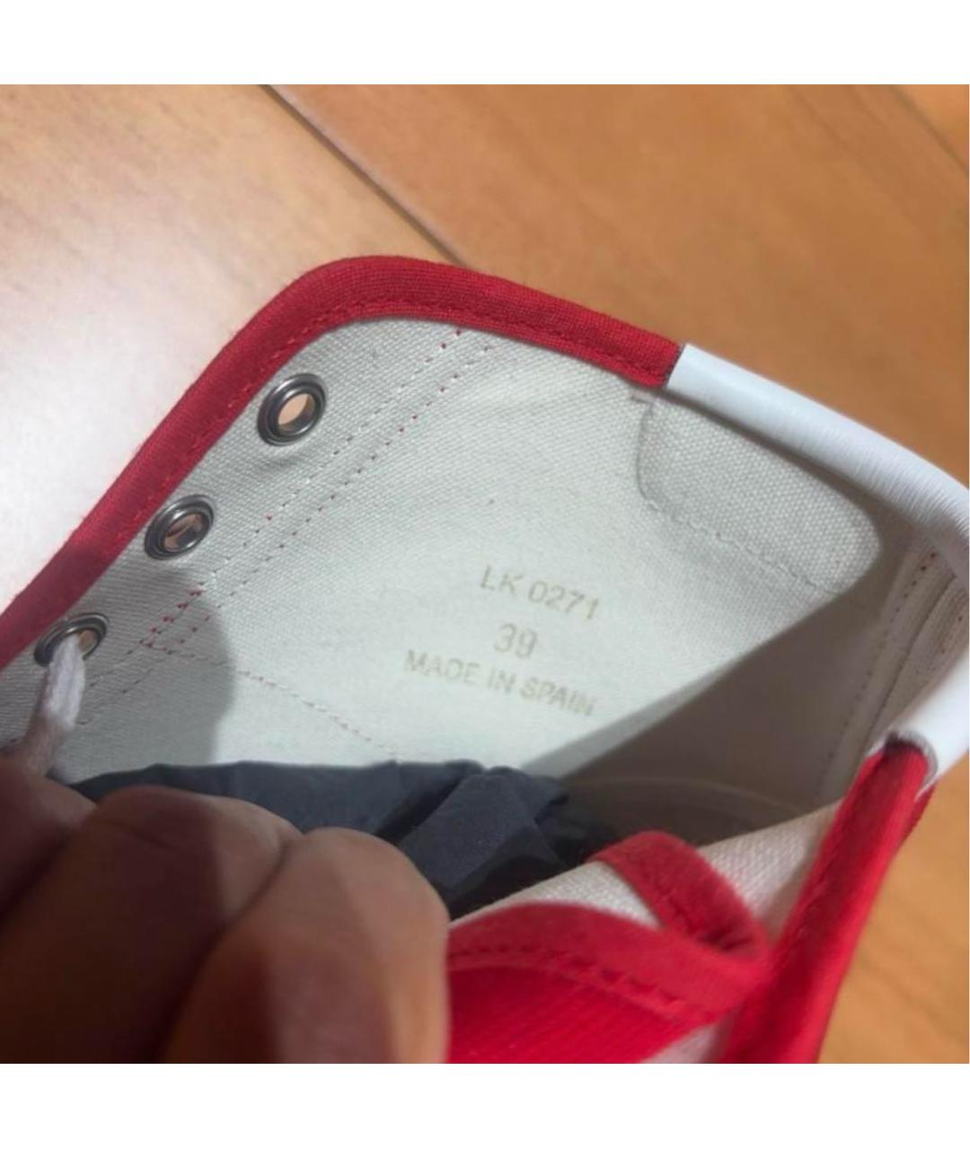 CELINE Красные текстильные кеды, фото 5