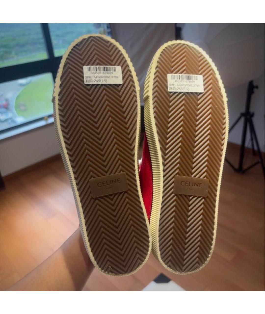 CELINE Красные текстильные кеды, фото 6
