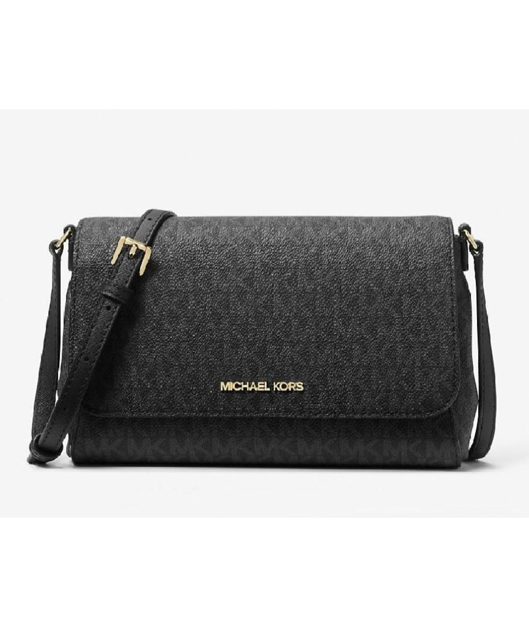 MICHAEL KORS Черная сумка через плечо из искусственной кожи, фото 5