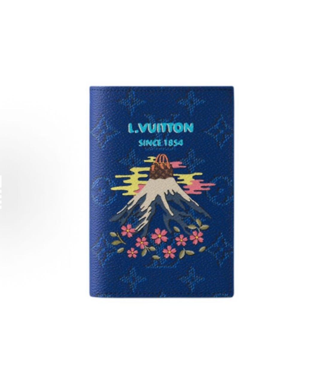 LOUIS VUITTON Синий кожаный кошелек, фото 6
