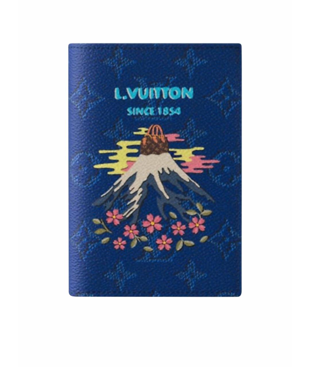 LOUIS VUITTON Синий кожаный кошелек, фото 1