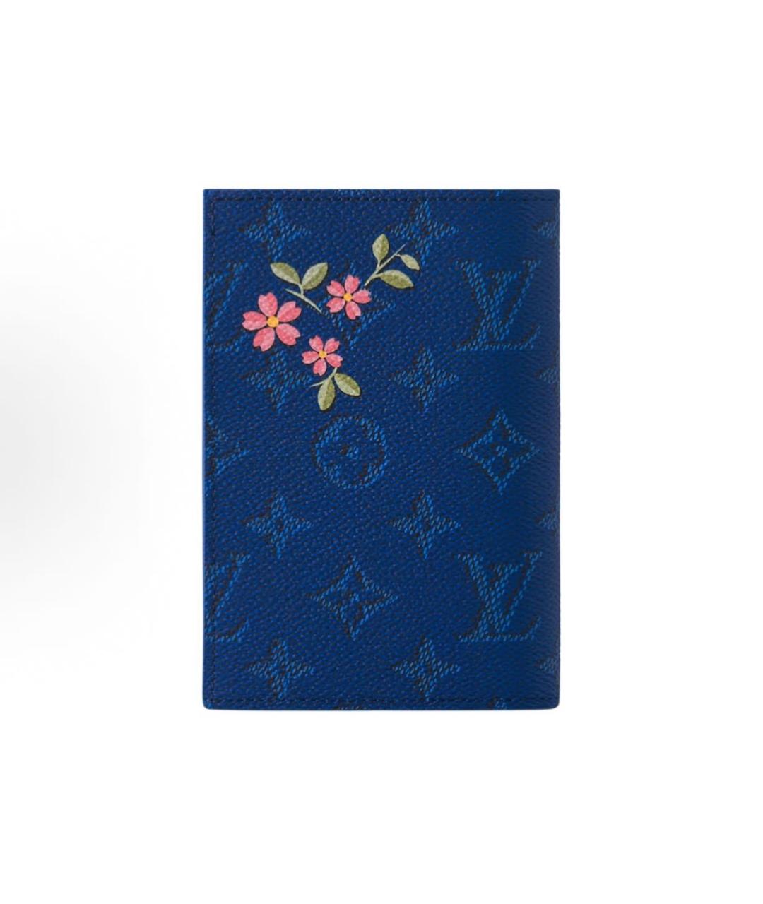 LOUIS VUITTON Синий кожаный кошелек, фото 3