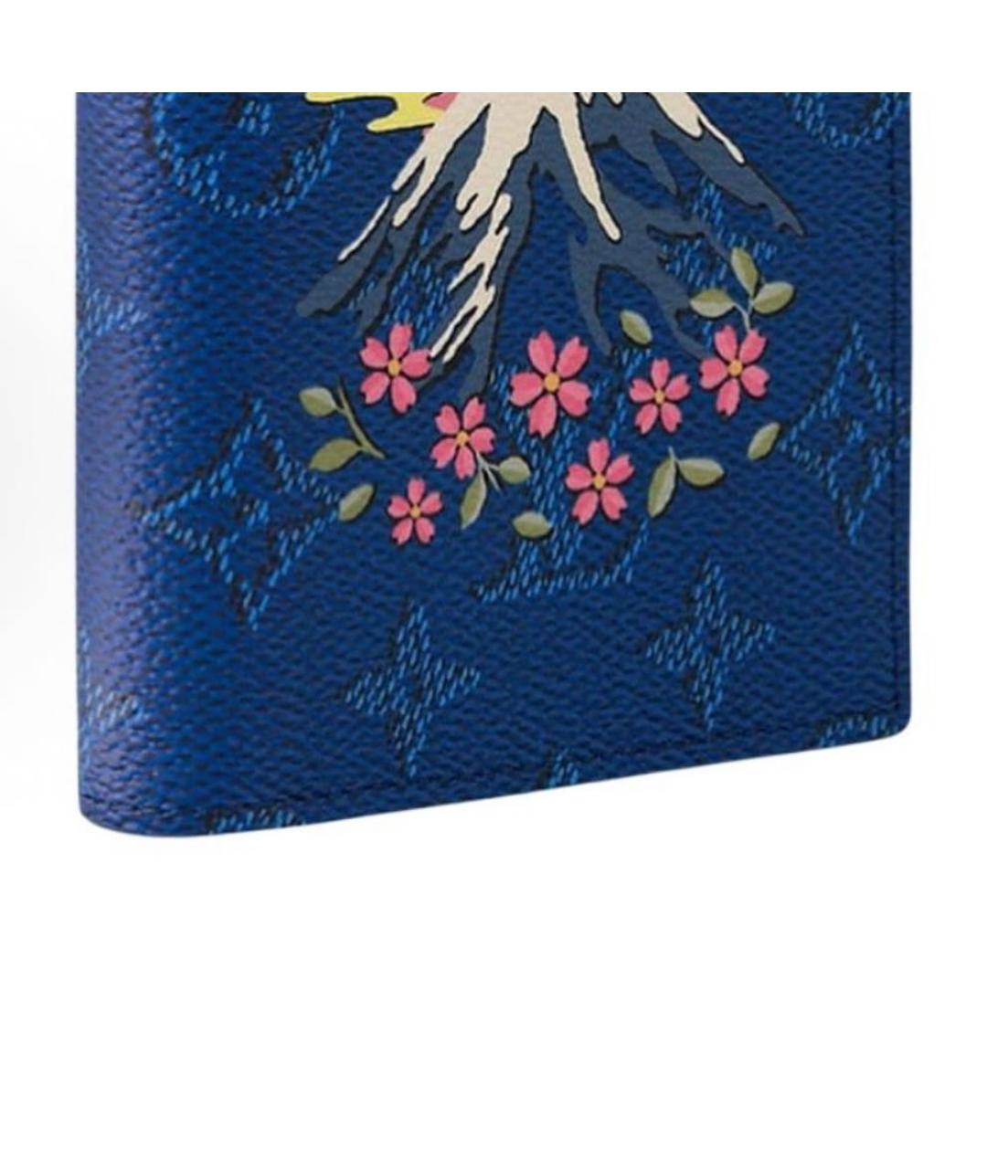 LOUIS VUITTON Синий кожаный кошелек, фото 5
