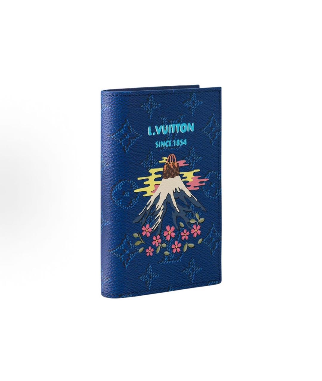 LOUIS VUITTON Синий кожаный кошелек, фото 2