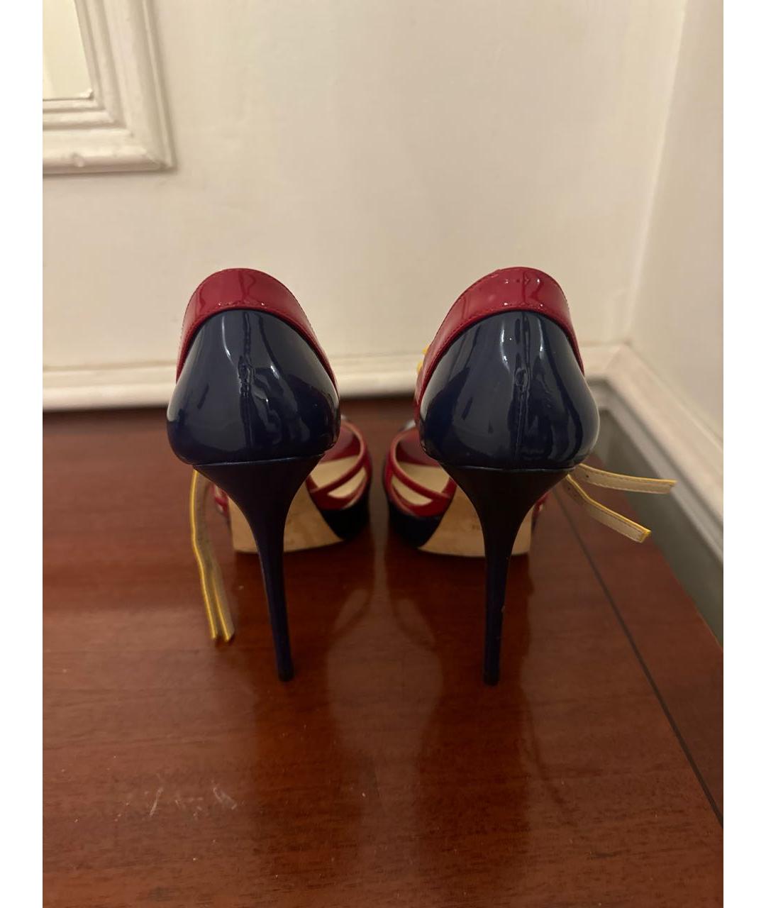 FENDI Мульти босоножки из лакированной кожи, фото 4