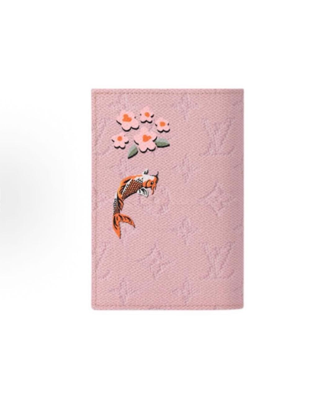 LOUIS VUITTON Розовый кожаный кошелек, фото 3