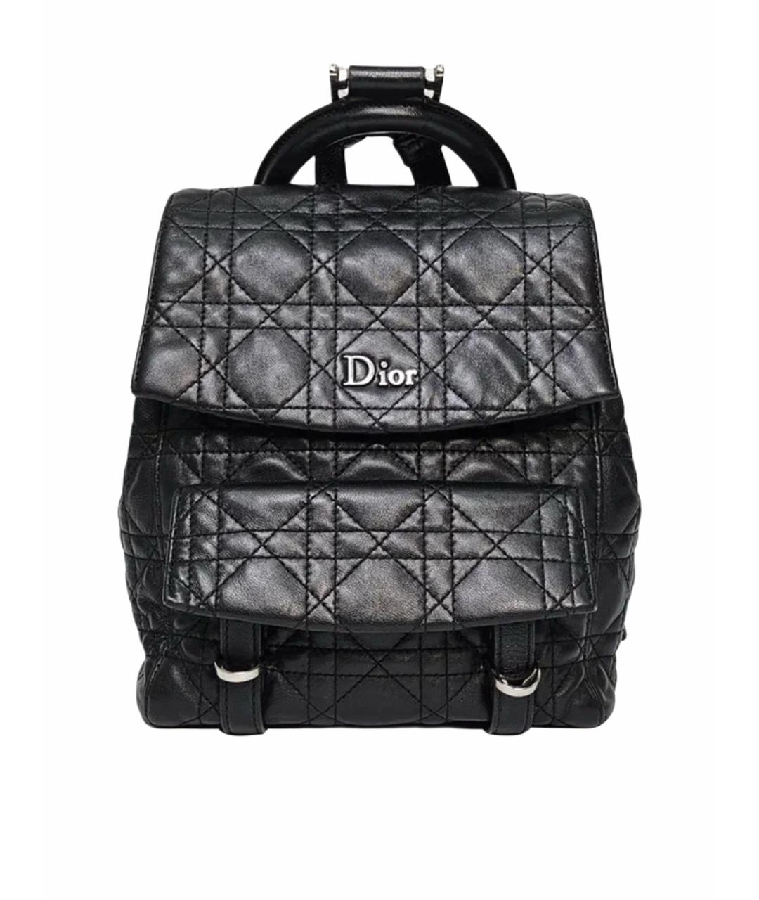 CHRISTIAN DIOR Черный кожаный рюкзак, фото 1