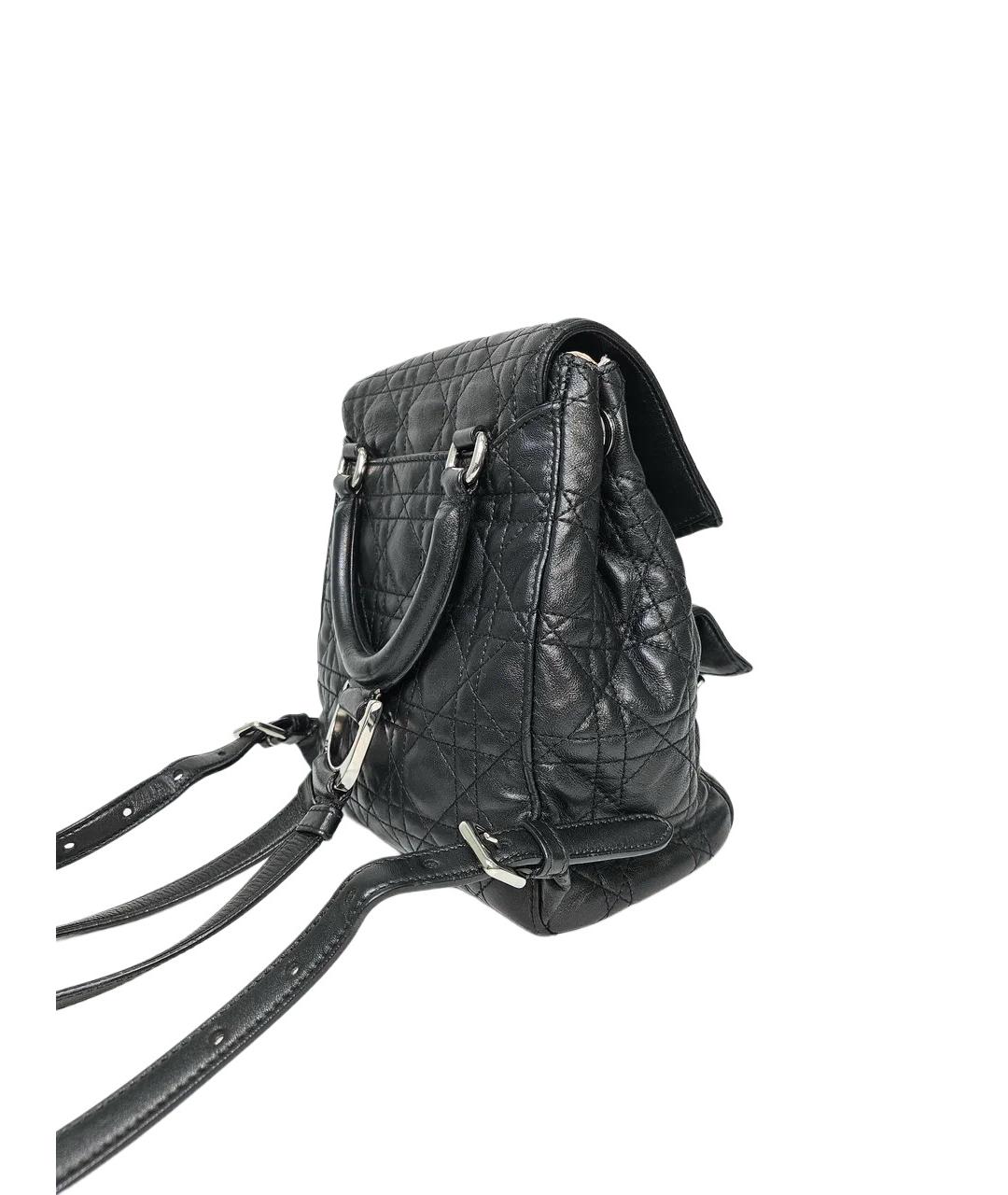 CHRISTIAN DIOR Черный кожаный рюкзак, фото 6
