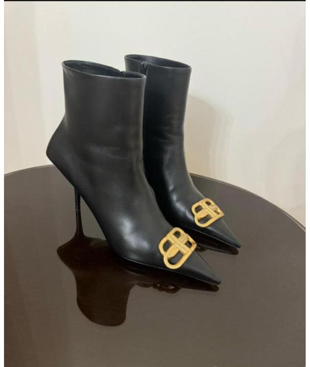BALENCIAGA Черные кожаные ботильоны, фото 2