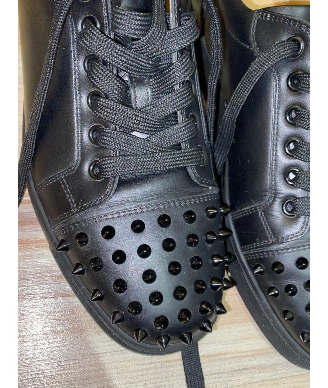 CHRISTIAN LOUBOUTIN Черные кожаные ботинки, фото 4