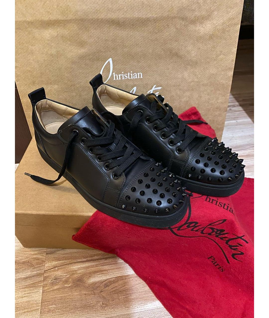 CHRISTIAN LOUBOUTIN Черные кожаные ботинки, фото 2