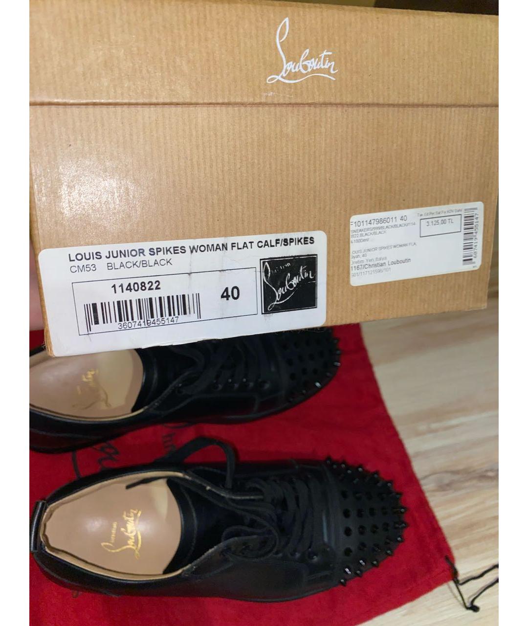 CHRISTIAN LOUBOUTIN Черные кожаные ботинки, фото 8