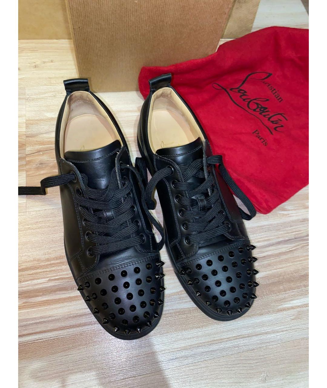CHRISTIAN LOUBOUTIN Черные кожаные ботинки, фото 3