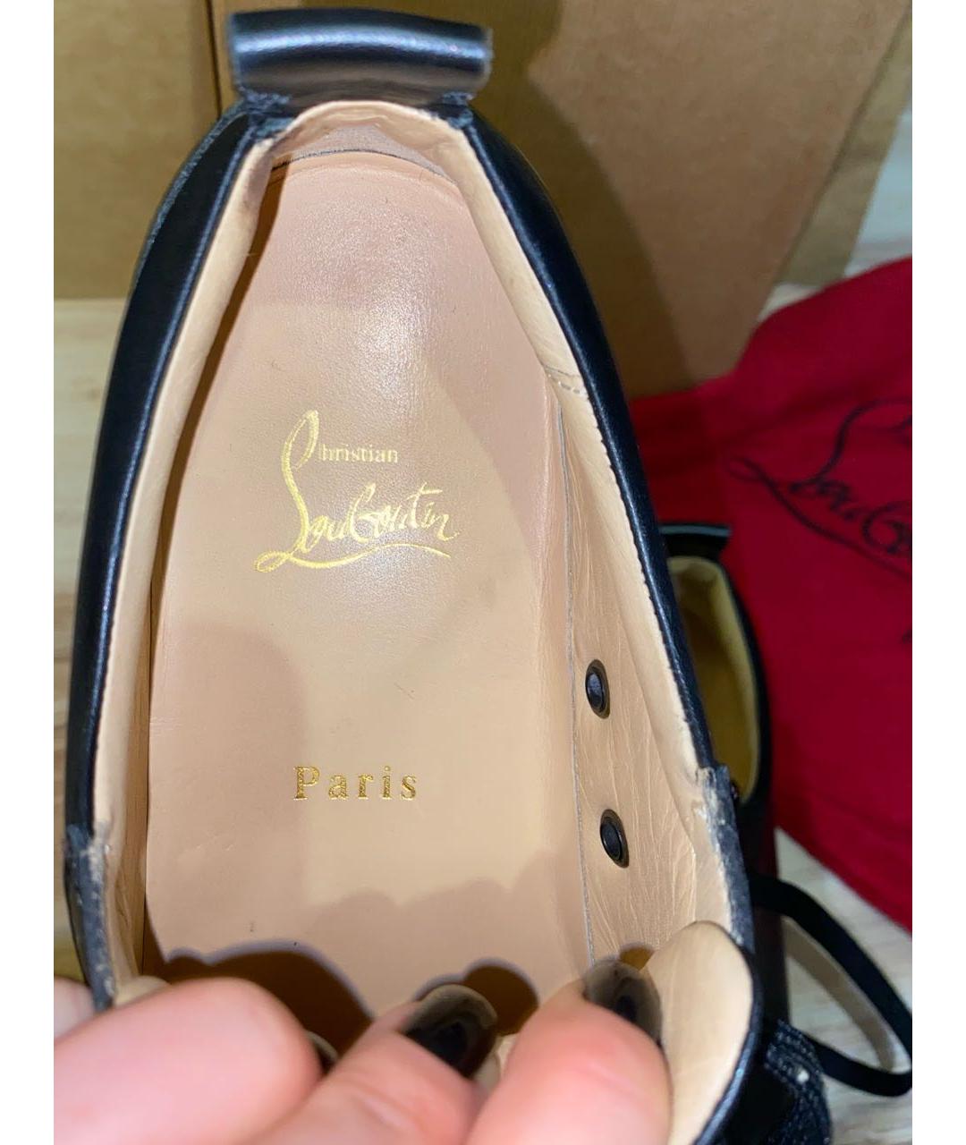 CHRISTIAN LOUBOUTIN Черные кожаные ботинки, фото 5