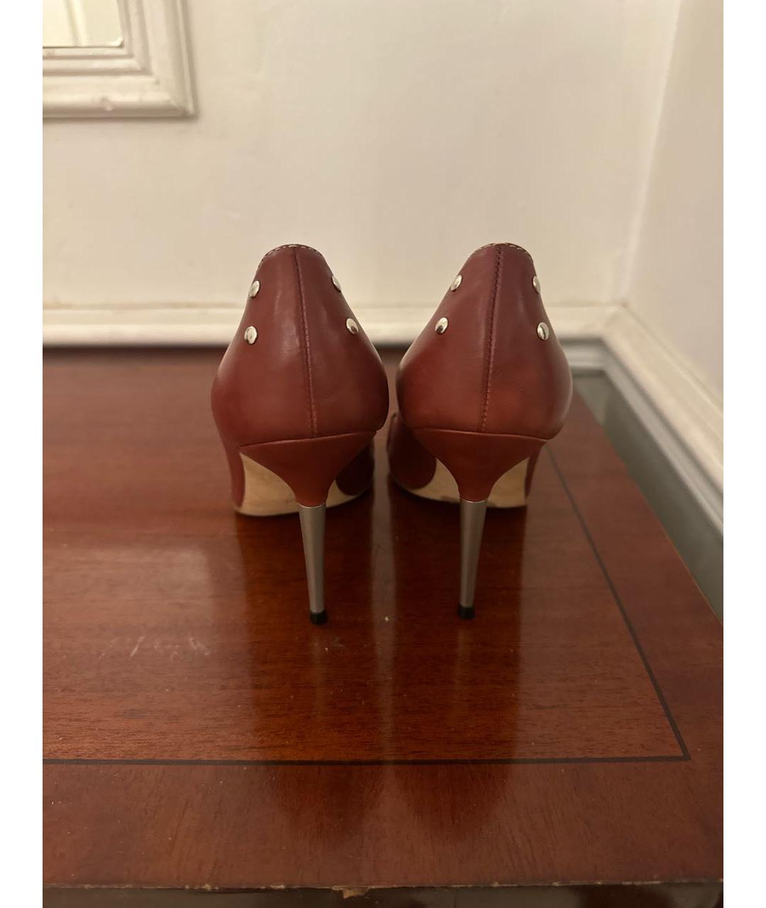 MANOLO BLAHNIK Бордовые кожаные туфли, фото 4