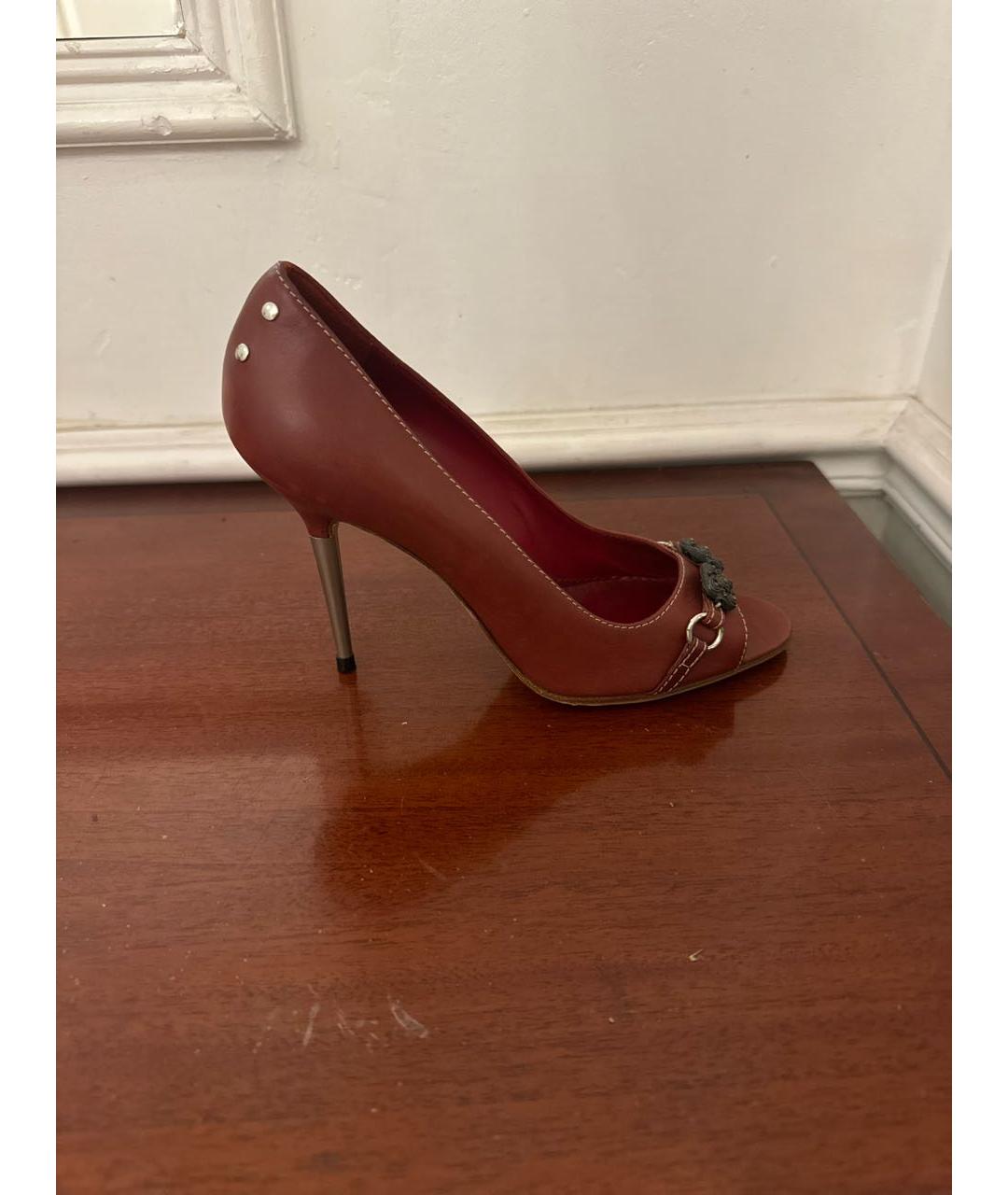 MANOLO BLAHNIK Бордовые кожаные туфли, фото 7