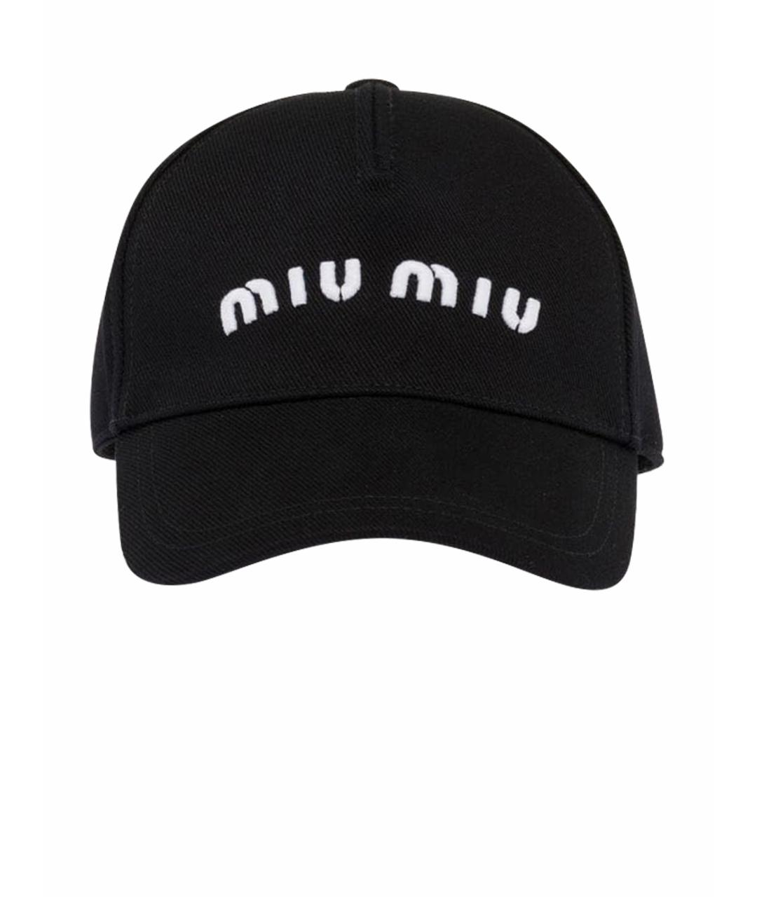 MIU MIU Темно-синяя хлопковая кепка, фото 1