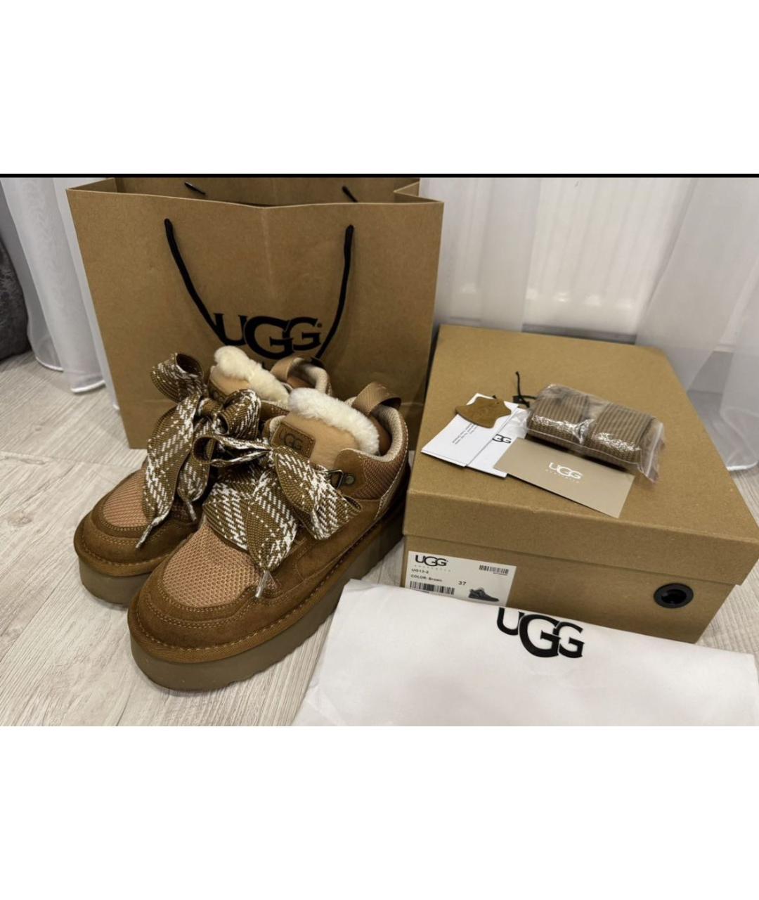 UGG AUSTRALIA Коричневые замшевые ботинки, фото 2