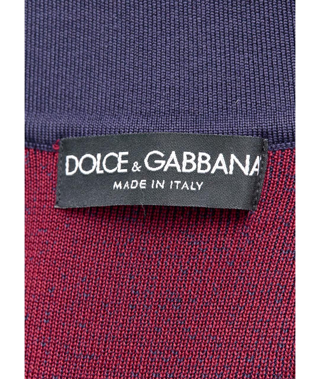 DOLCE&GABBANA Бордовое поло с коротким рукавом, фото 3