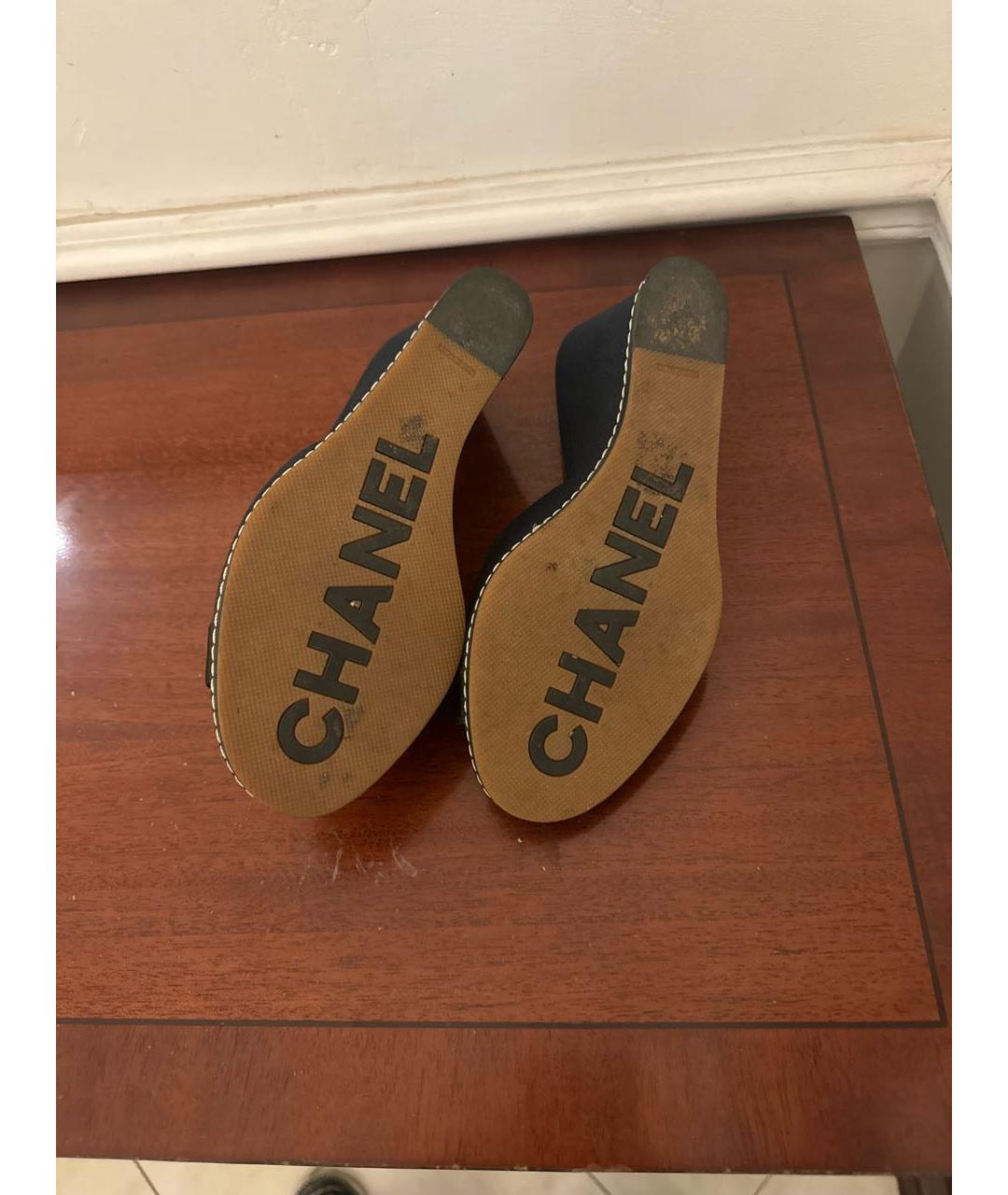 CHANEL Черные текстильные мюли, фото 5