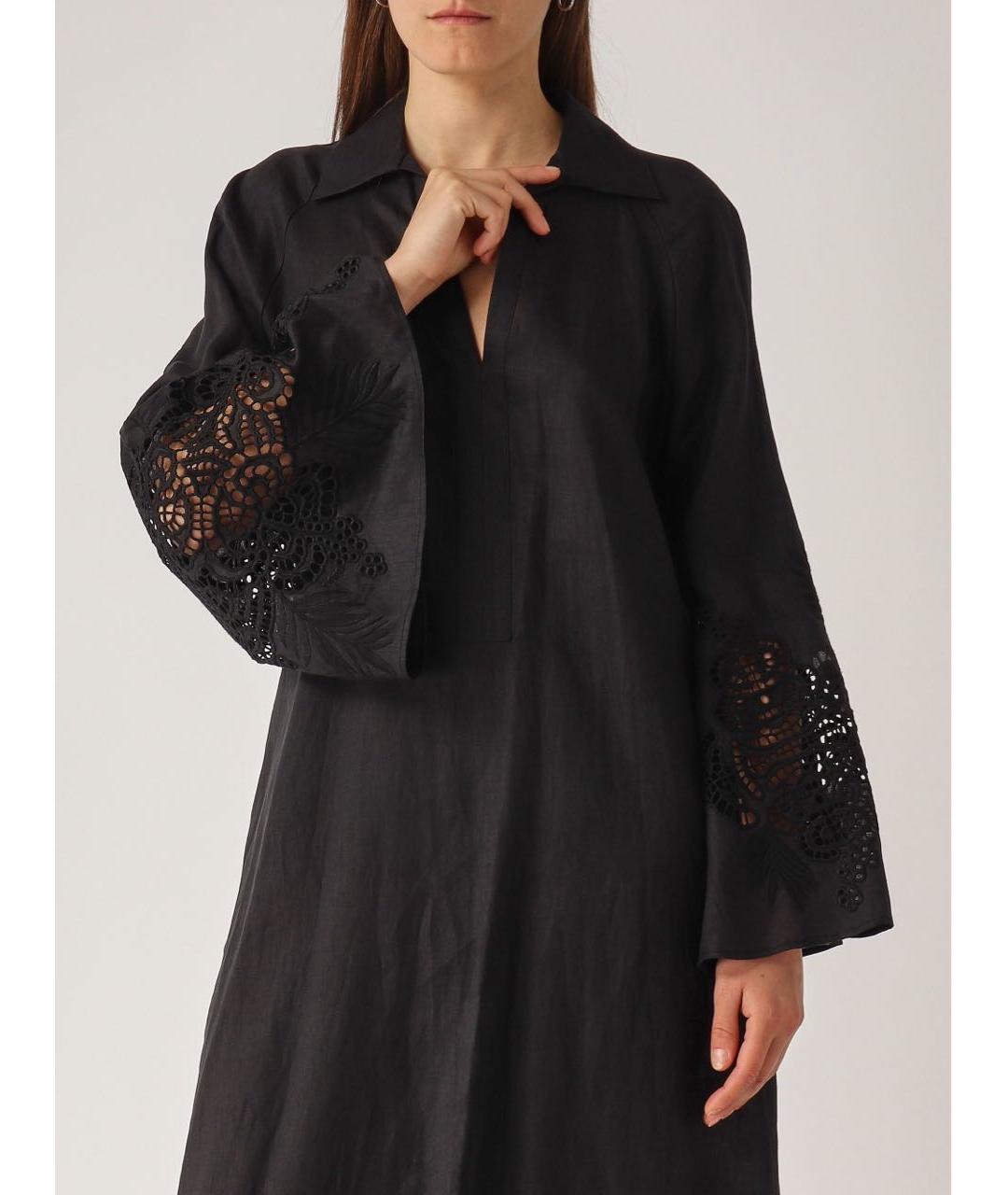 MAX MARA STUDIO Черное льняное платье, фото 4