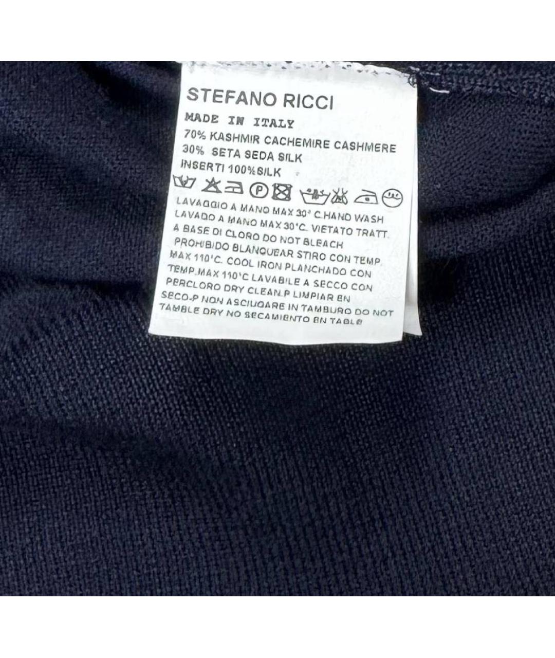 STEFANO RICCI Темно-синий кашемировый джемпер / свитер, фото 4