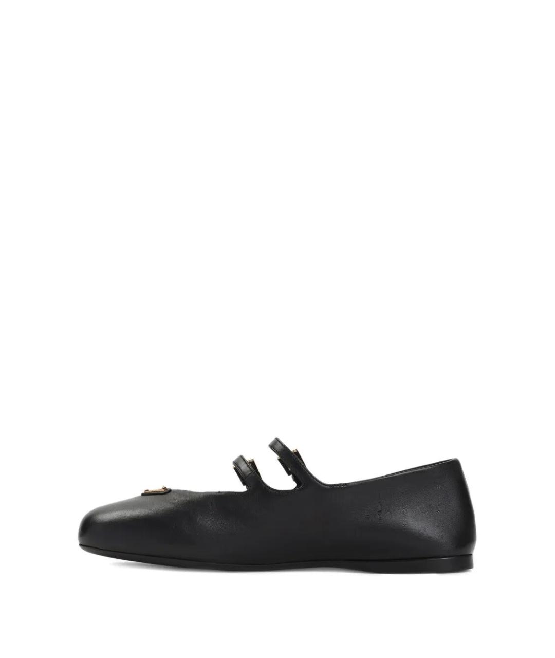 PRADA Черные кожаные балетки, фото 4
