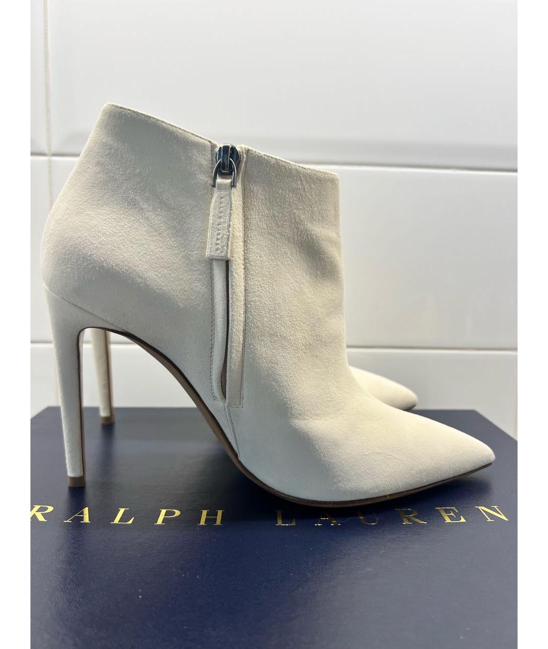 RALPH LAUREN Бежевые замшевые ботильоны, фото 8