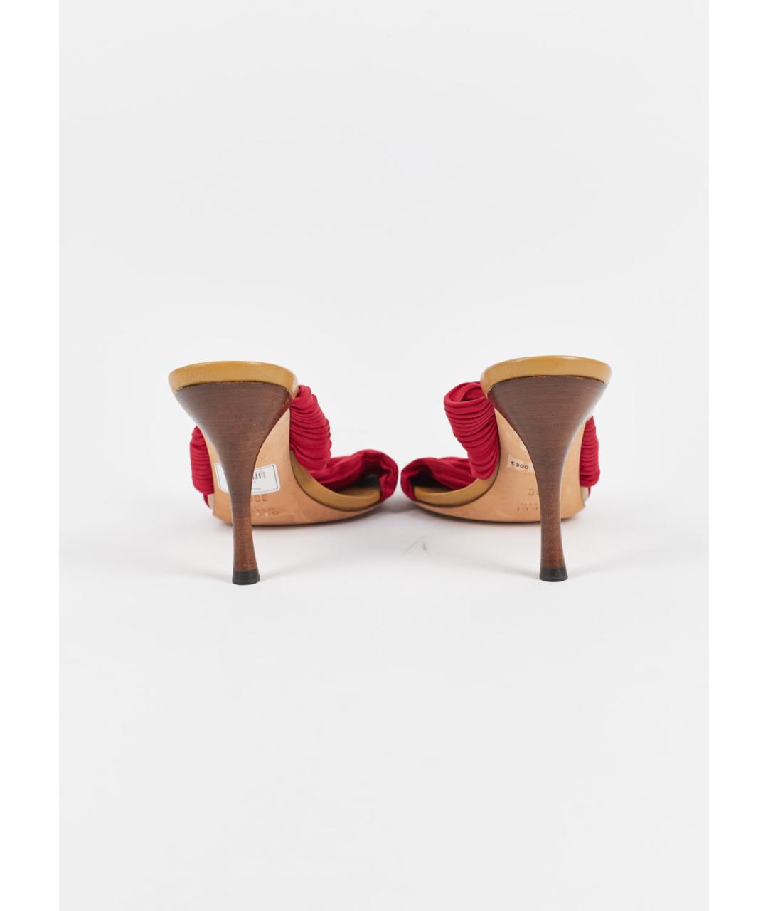GUCCI Бордовые текстильные мюли, фото 4