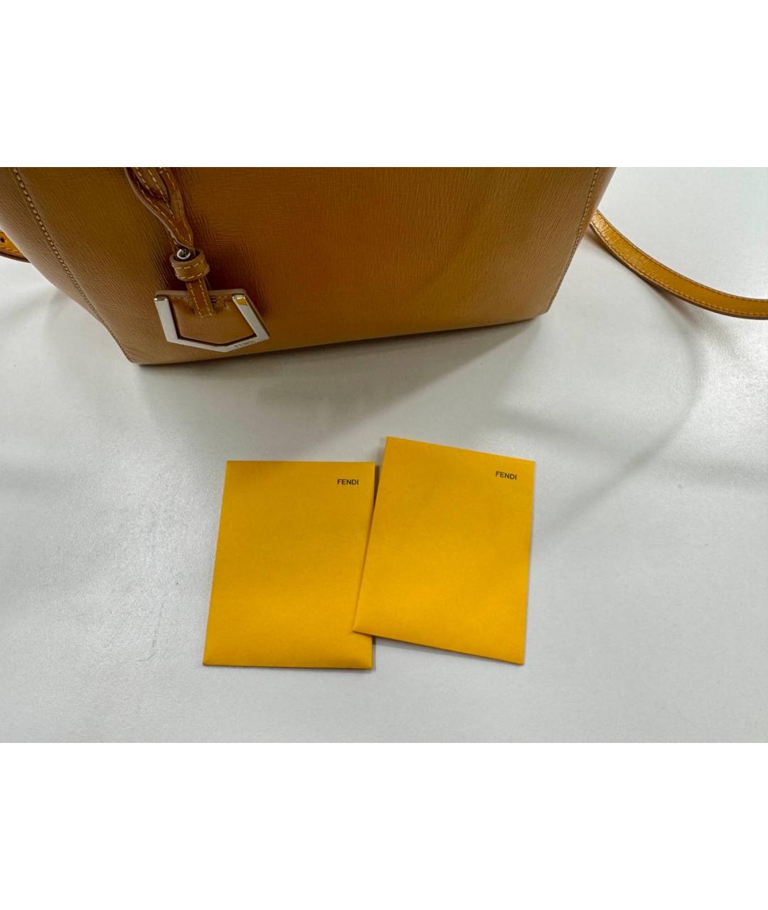 FENDI Оранжевая сумка тоут из лакированной кожи, фото 7
