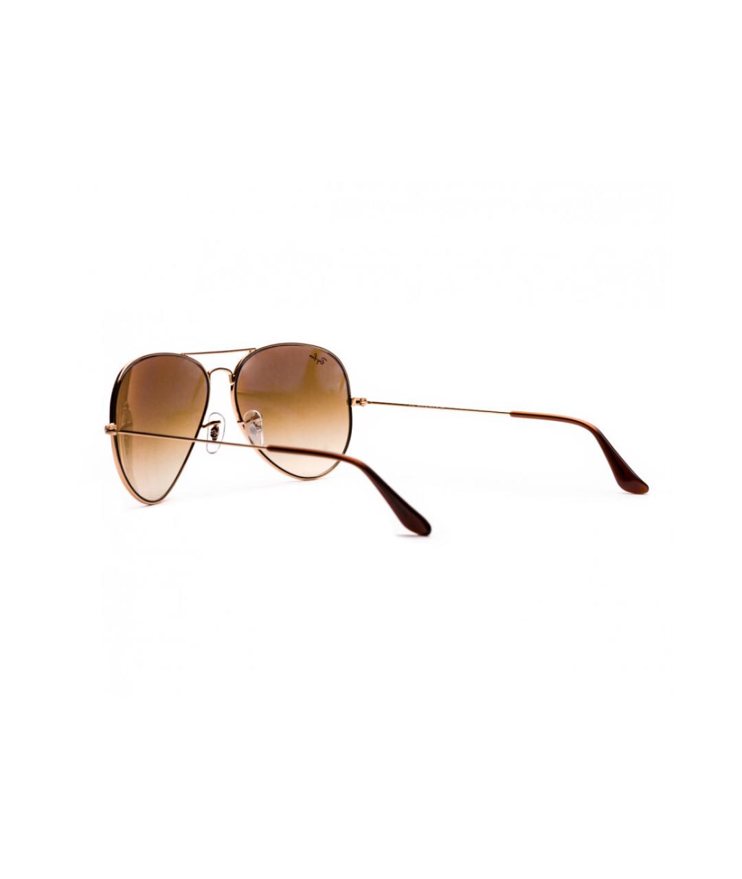 RAY BAN Золотые металлические солнцезащитные очки, фото 5