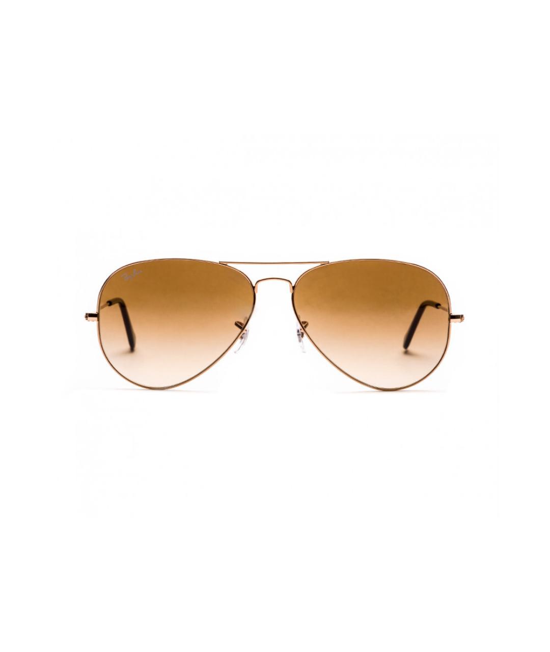 RAY BAN Золотые металлические солнцезащитные очки, фото 1