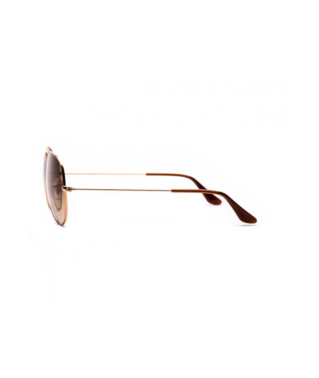 RAY BAN Золотые металлические солнцезащитные очки, фото 3