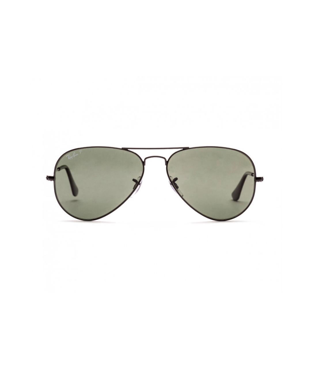 RAY BAN Черные металлические солнцезащитные очки, фото 1