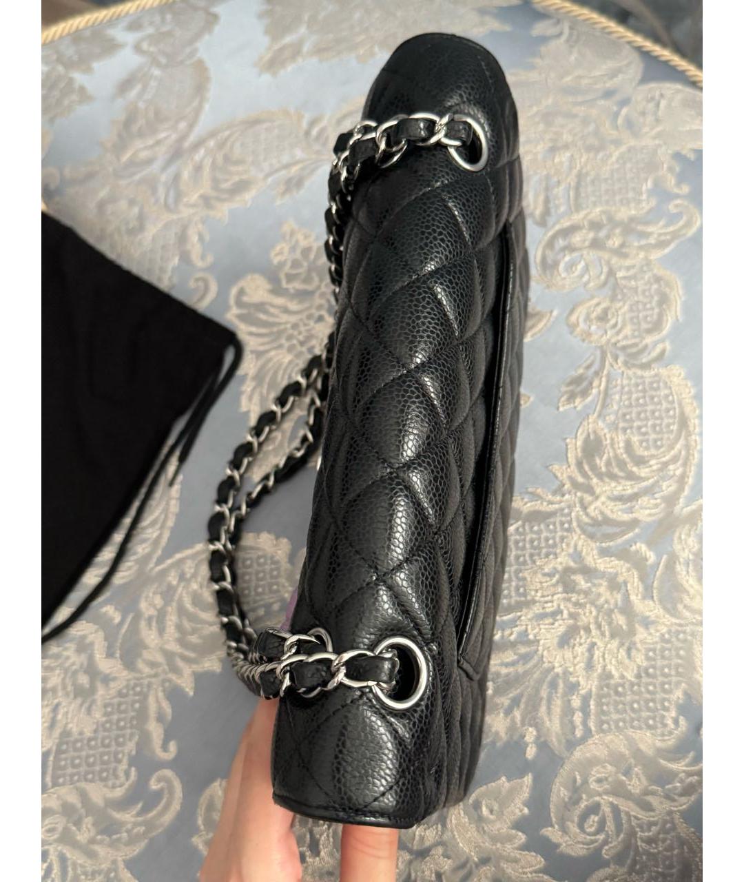 CHANEL Черная кожаная сумка через плечо, фото 4