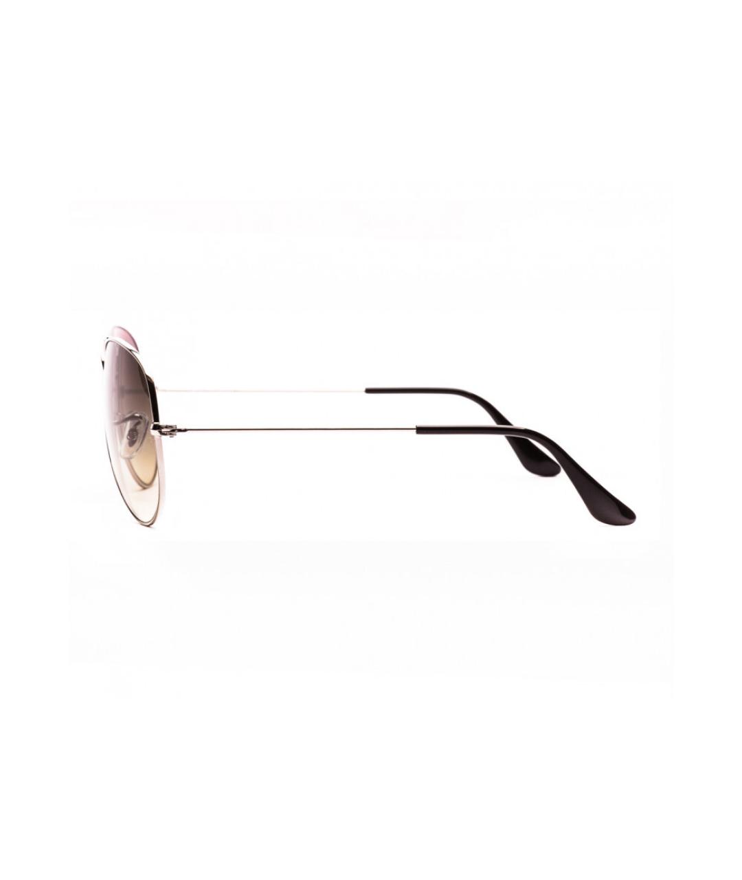 RAY BAN Серебряные металлические солнцезащитные очки, фото 3