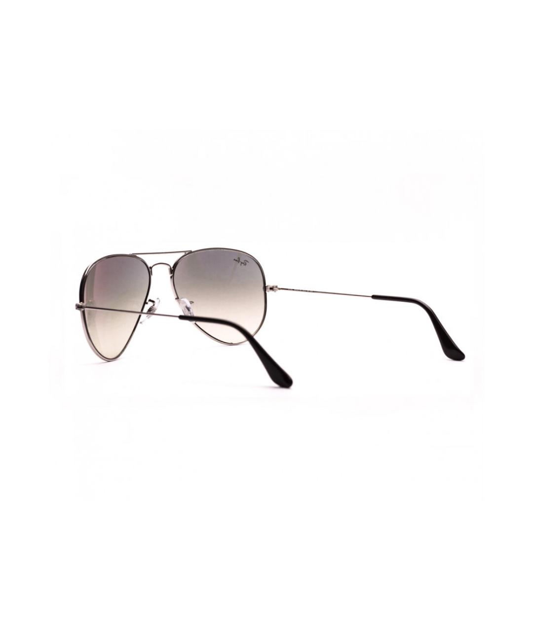 RAY BAN Серебряные металлические солнцезащитные очки, фото 5
