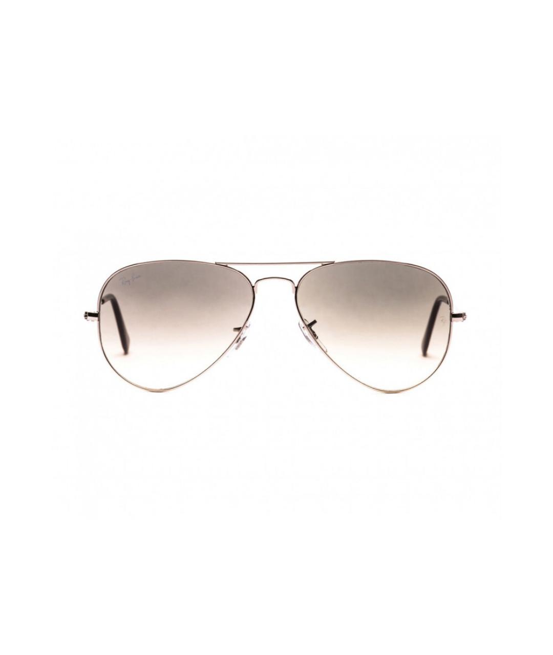 RAY BAN Серебряные металлические солнцезащитные очки, фото 1