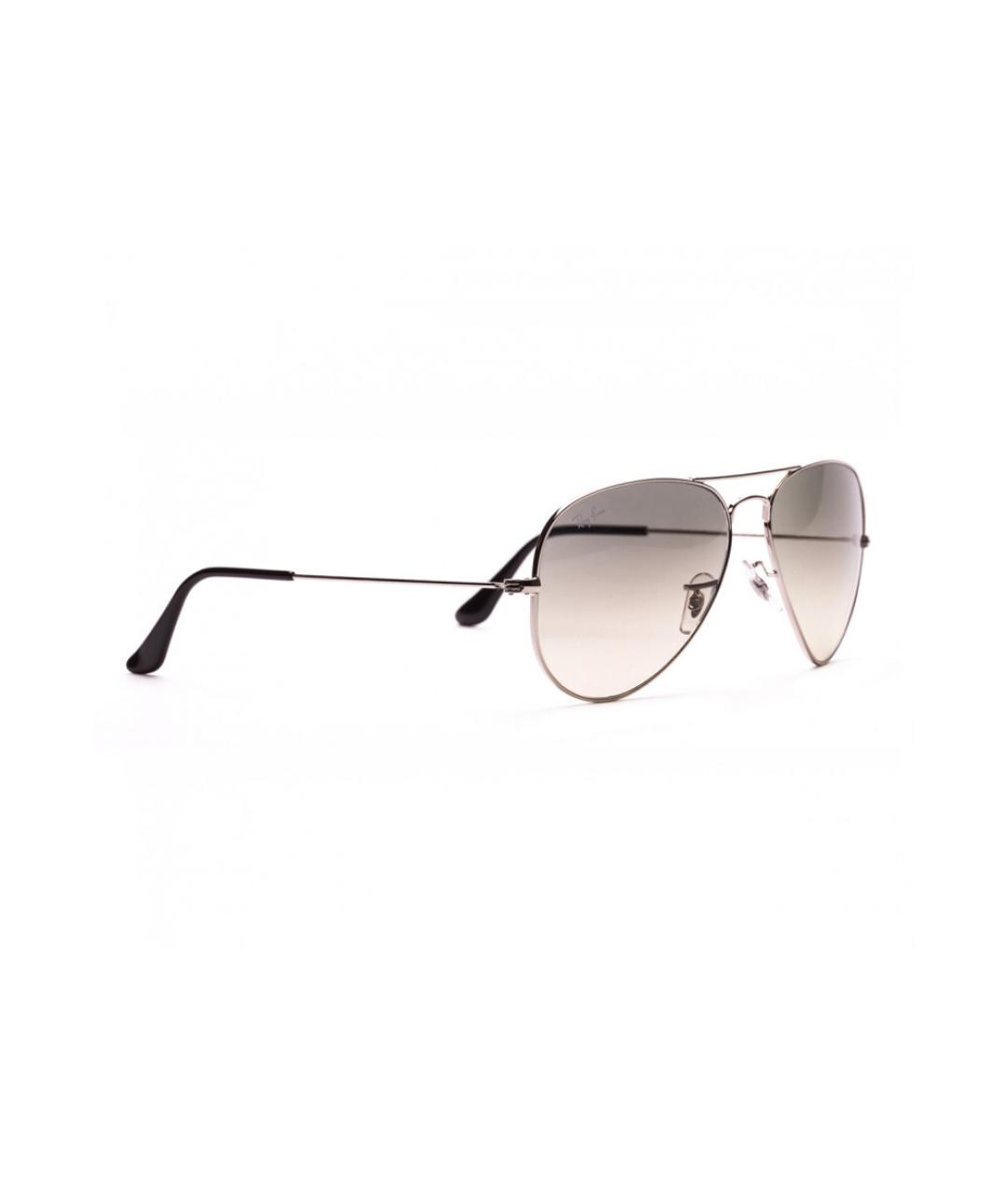 RAY BAN Серебряные металлические солнцезащитные очки, фото 2