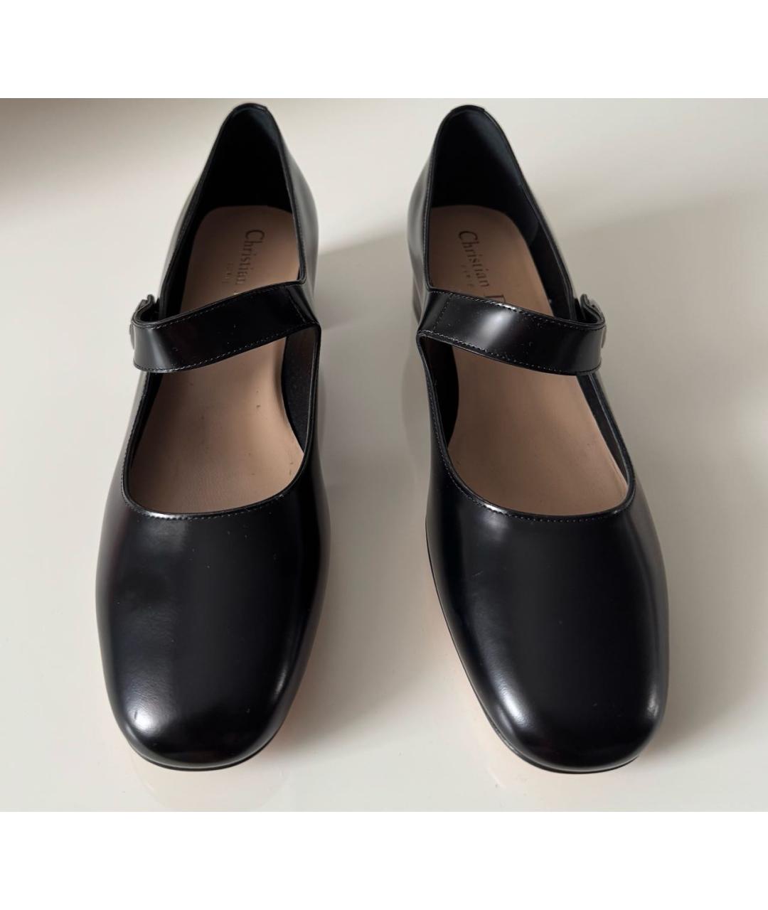 CHRISTIAN DIOR Черные кожаные туфли, фото 3