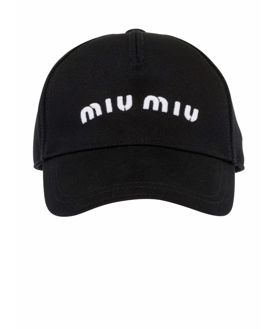 MIU MIU Темно-синяя хлопковая кепка/бейсболка, фото 1
