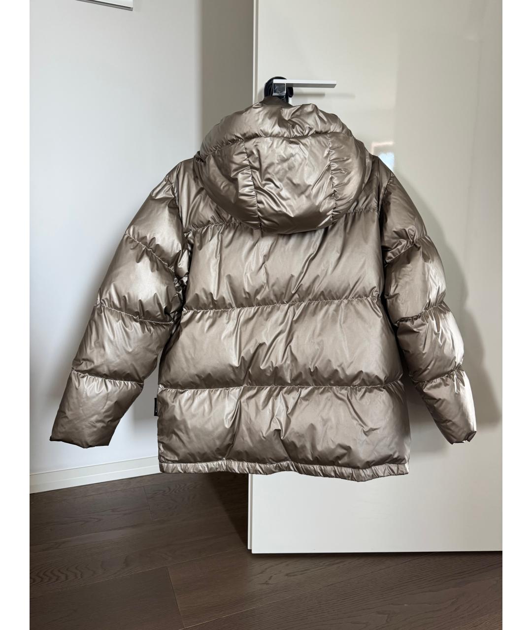MAX MARA Золотой полиэстеровый пуховик, фото 2