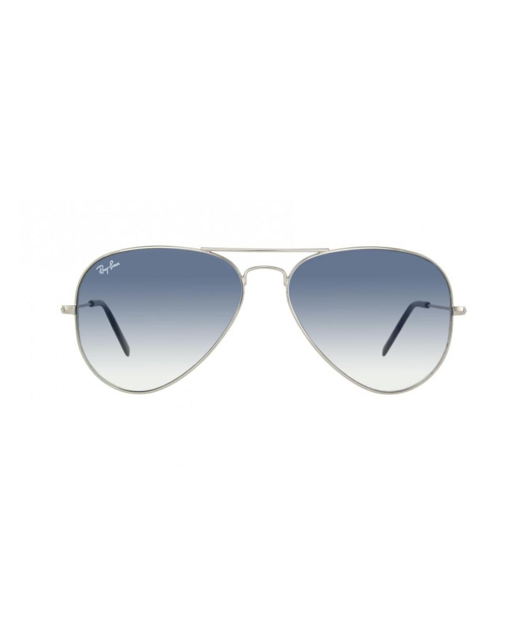 RAY BAN Серебряные металлические солнцезащитные очки, фото 1