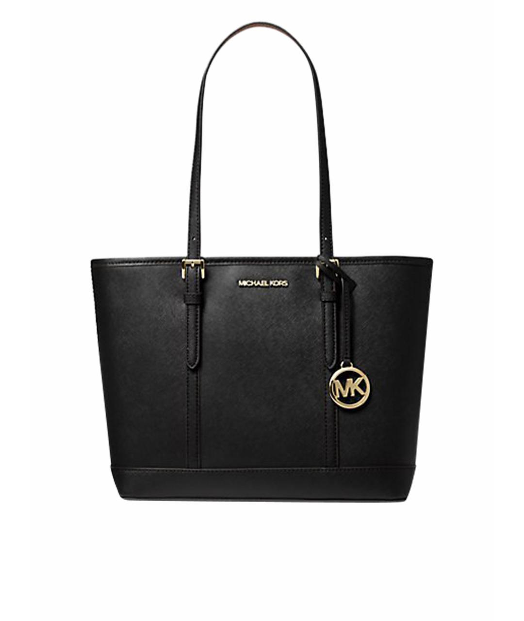 MICHAEL KORS Черная кожаная сумка тоут, фото 8