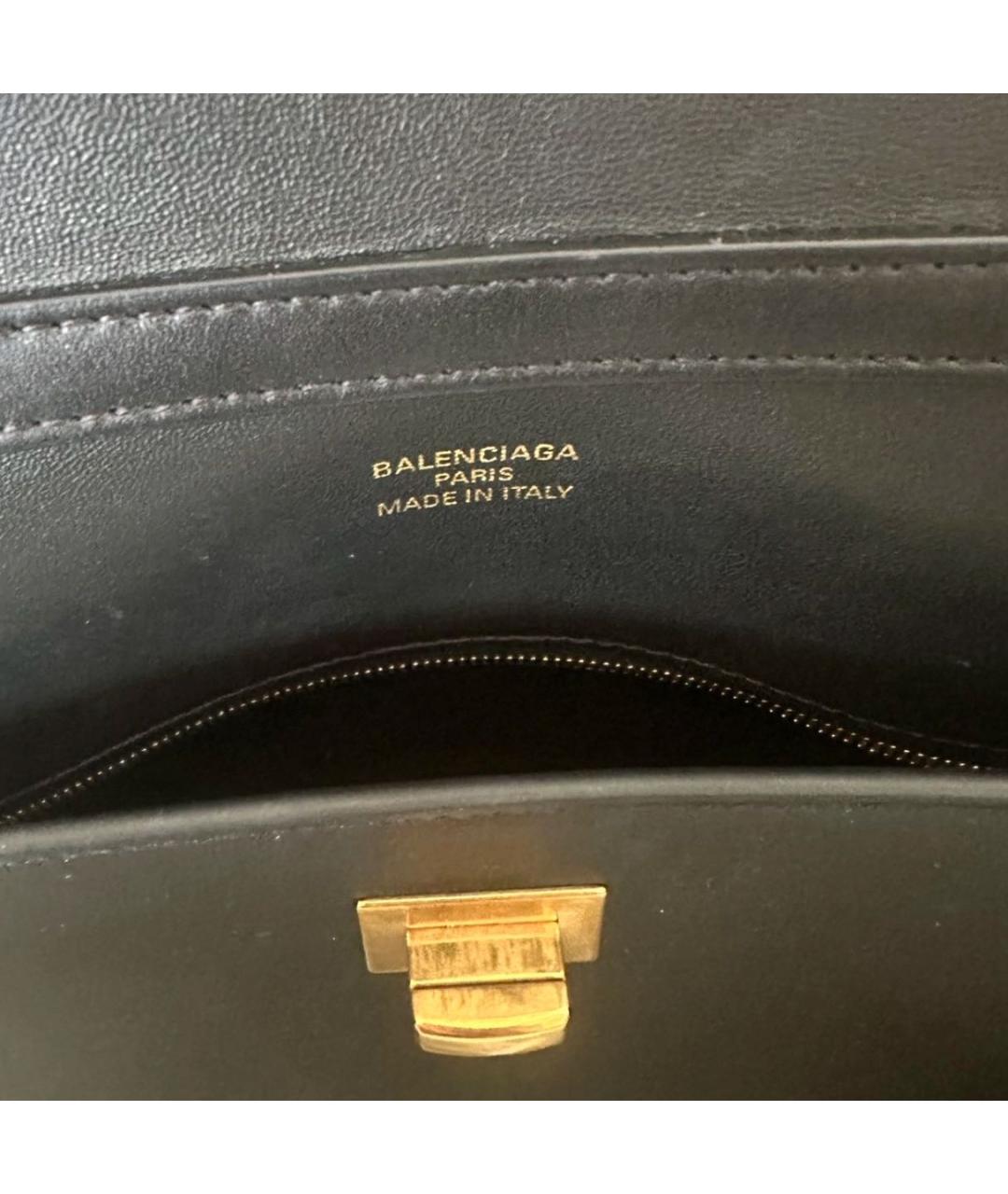 BALENCIAGA Черная кожаная сумка через плечо, фото 3