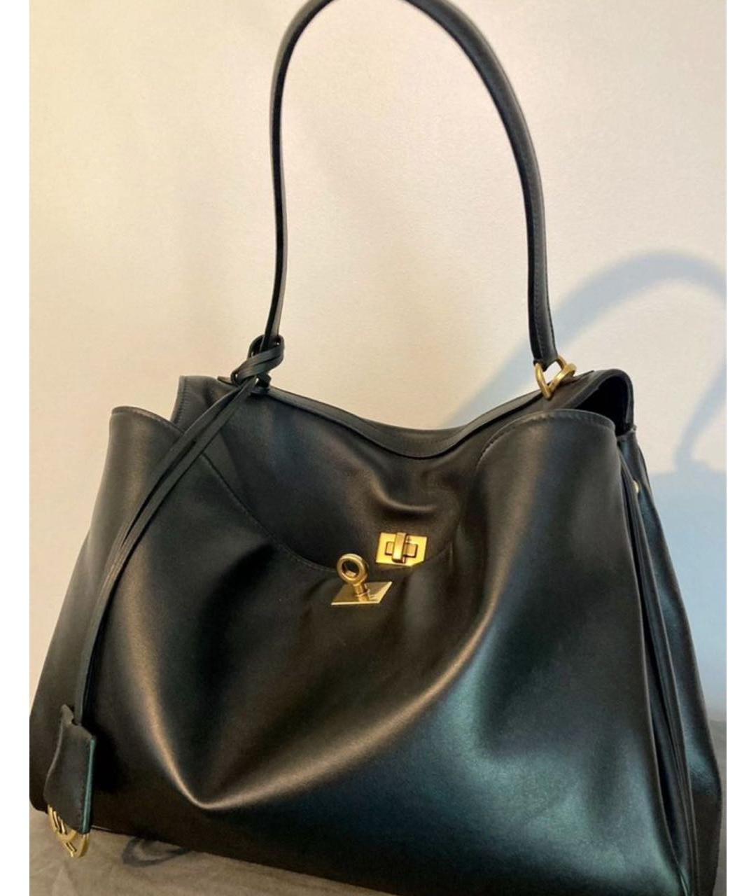 BALENCIAGA Черная кожаная сумка через плечо, фото 2